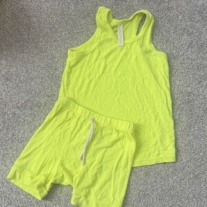 Kids Neon Yellow Pajama Set